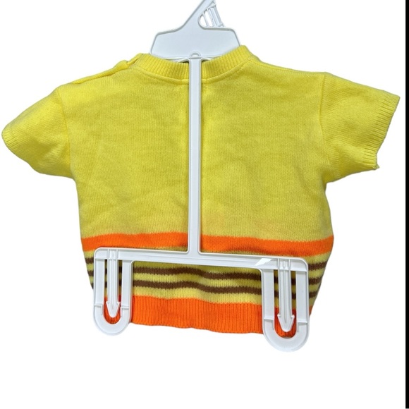 Vtg 80’s Soft Spun Acrylic Yellow/Orange/Brown top & Shorts set Sz 12 months - Picture 6 of 8